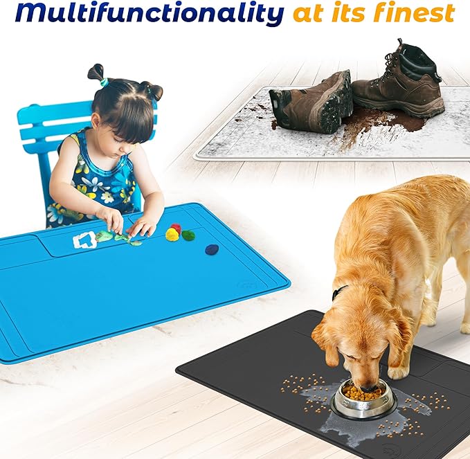 The Original Under Sink Mat - Silicone Waterproof mat, Trimmable, Easy to Clean, Kitchen cabinet liner, Under sink protector mats, Drip Tray with Lip - 28" x 19" or smaller