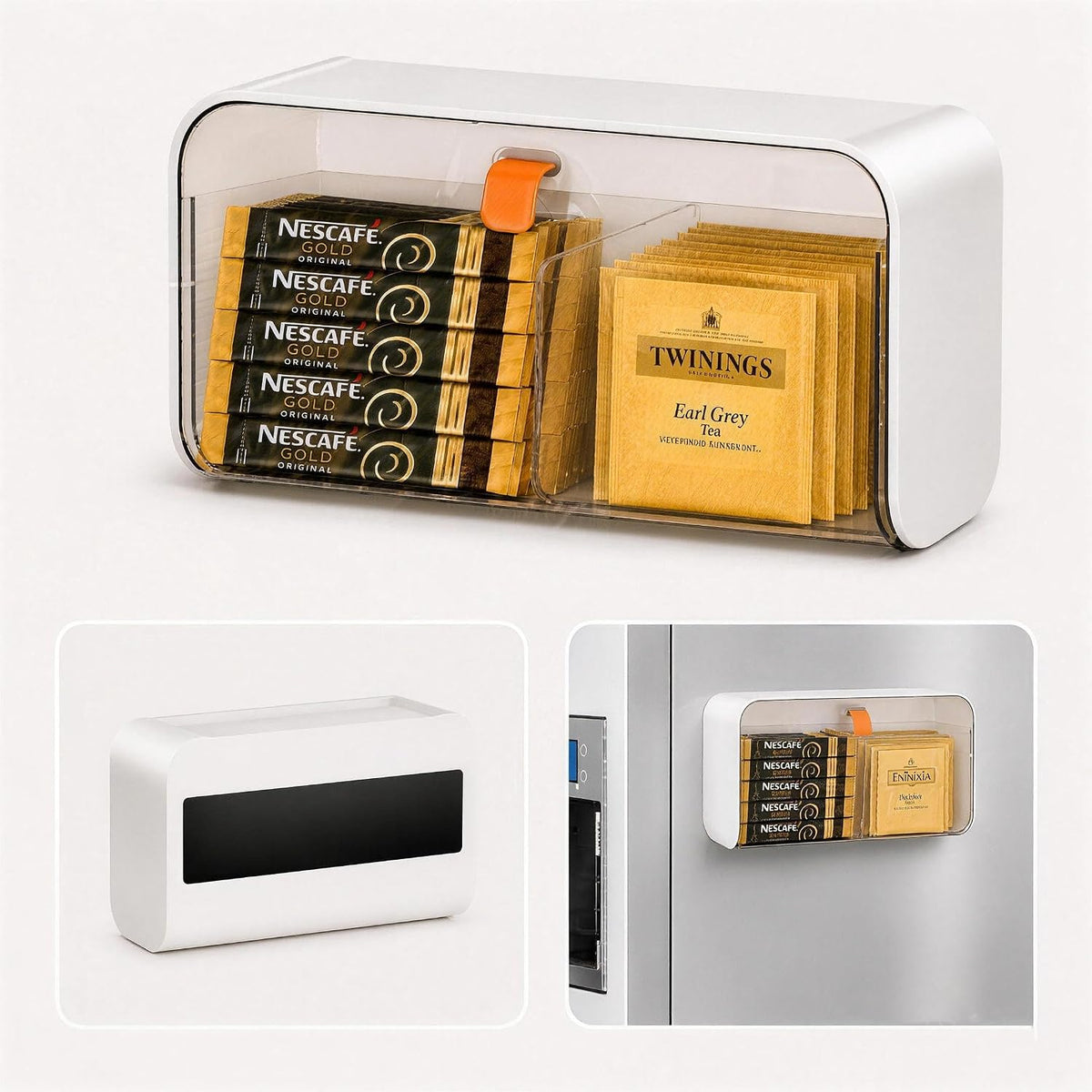 Magnetic Tea Bag Organizer with Lids Tea Organizers for Refrigerator
