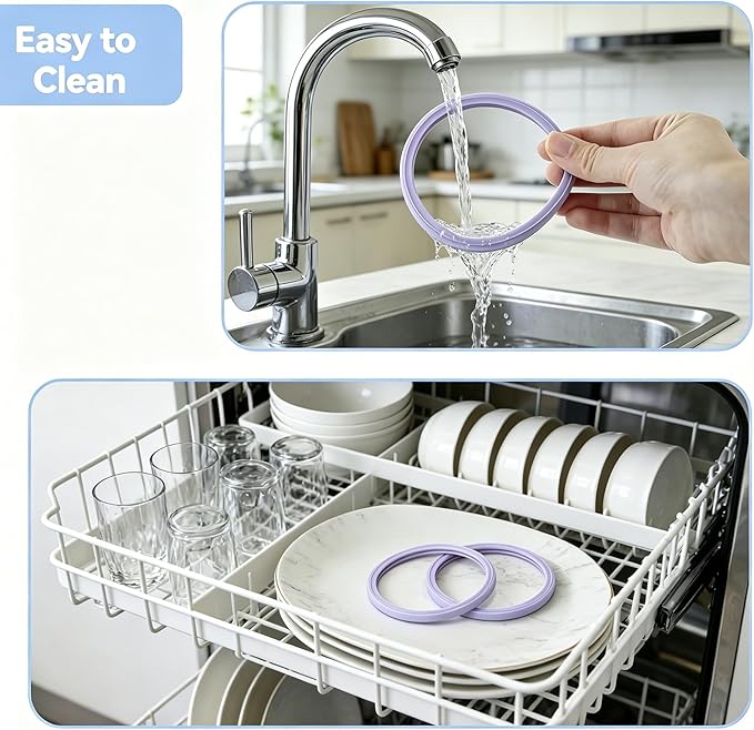2 PCS Replacement Seal for Ninja BlendBOSS Personal Smoothie Tumbler, Food-Grade Silicone Gasket, Leak-Proof & Durable, Compatible with Ninja Blend BOSS Tumbler (Lavender)