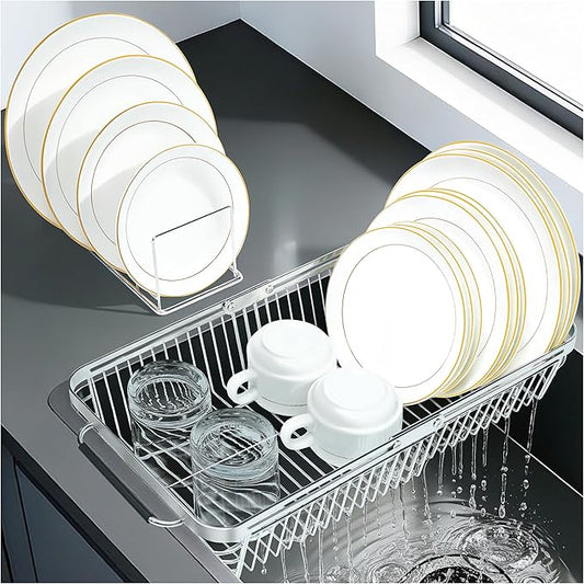 Dish Drying Rack Over The Sink, Stainless Steel Dish Racks for Kitchen Counter