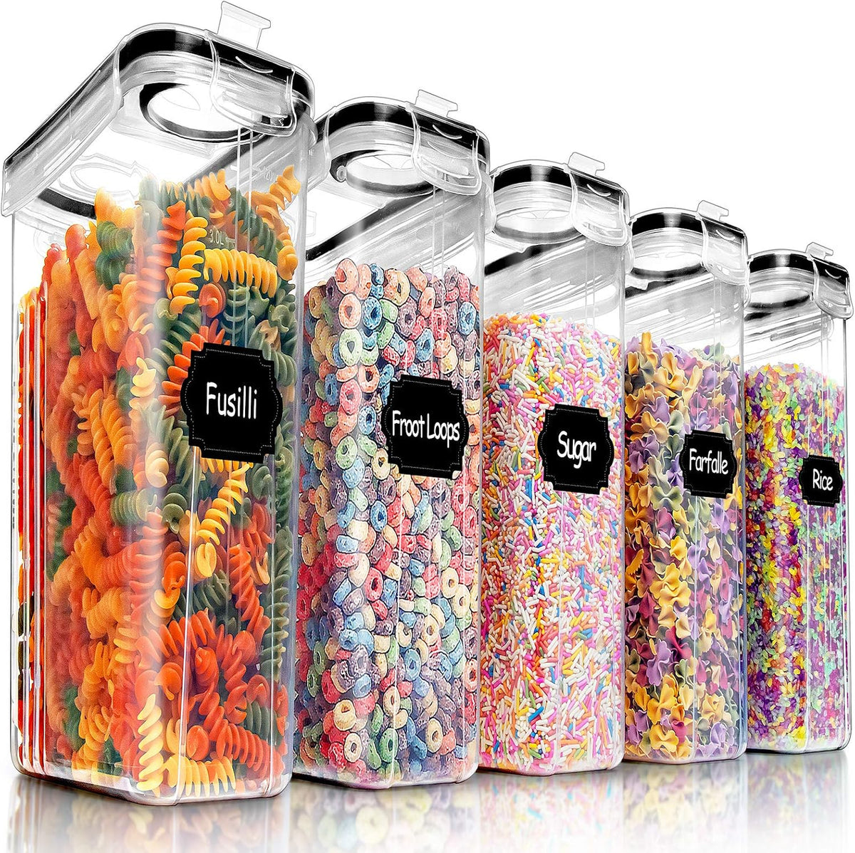5PCS Large Cereal Containers Storage [4L/135.2 oz], Food Storage Containers