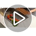 Roll Up Dish Drying Rack Over Sink, 304 Steel, 17.7x15.5, White