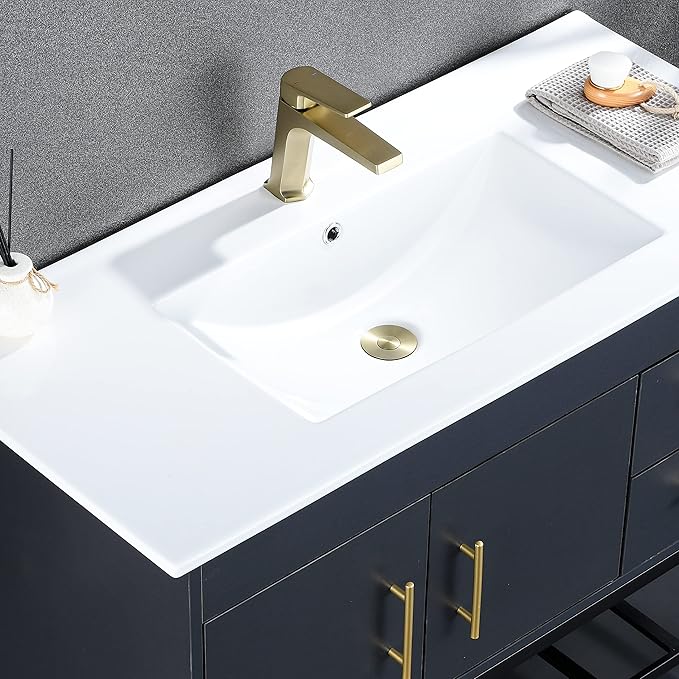 Universal Bathroom Sink Stopper - Bounce Wash Basin Drain Filter, Stainless Steel Pop Up Drain Stopper, Bullet Core Push Type Sink Stopper, Sink Drain Plug with Anti-Clogging Strainer, Brushed Gold1
