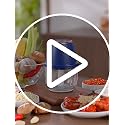 Electric Garlic Chopper, 350 mL, 6-Blade, USB Rechargeable, Blue