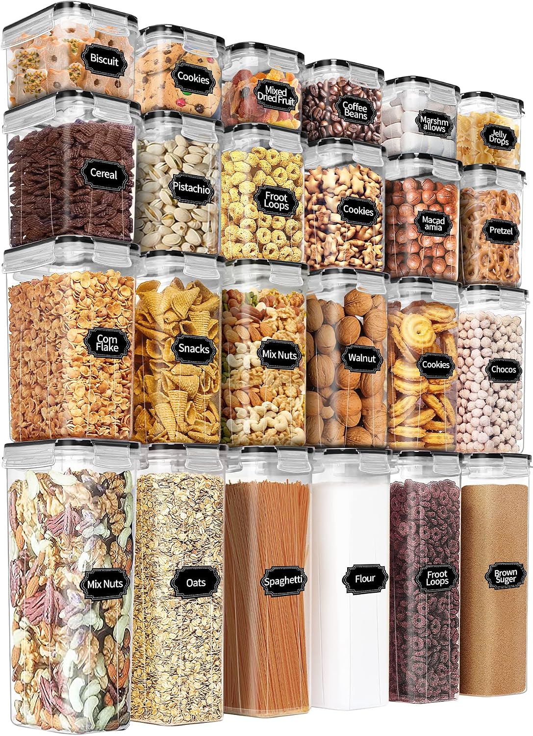 Airtight Food Storage Containers Set with Lids - 24 PCS, BPA Free