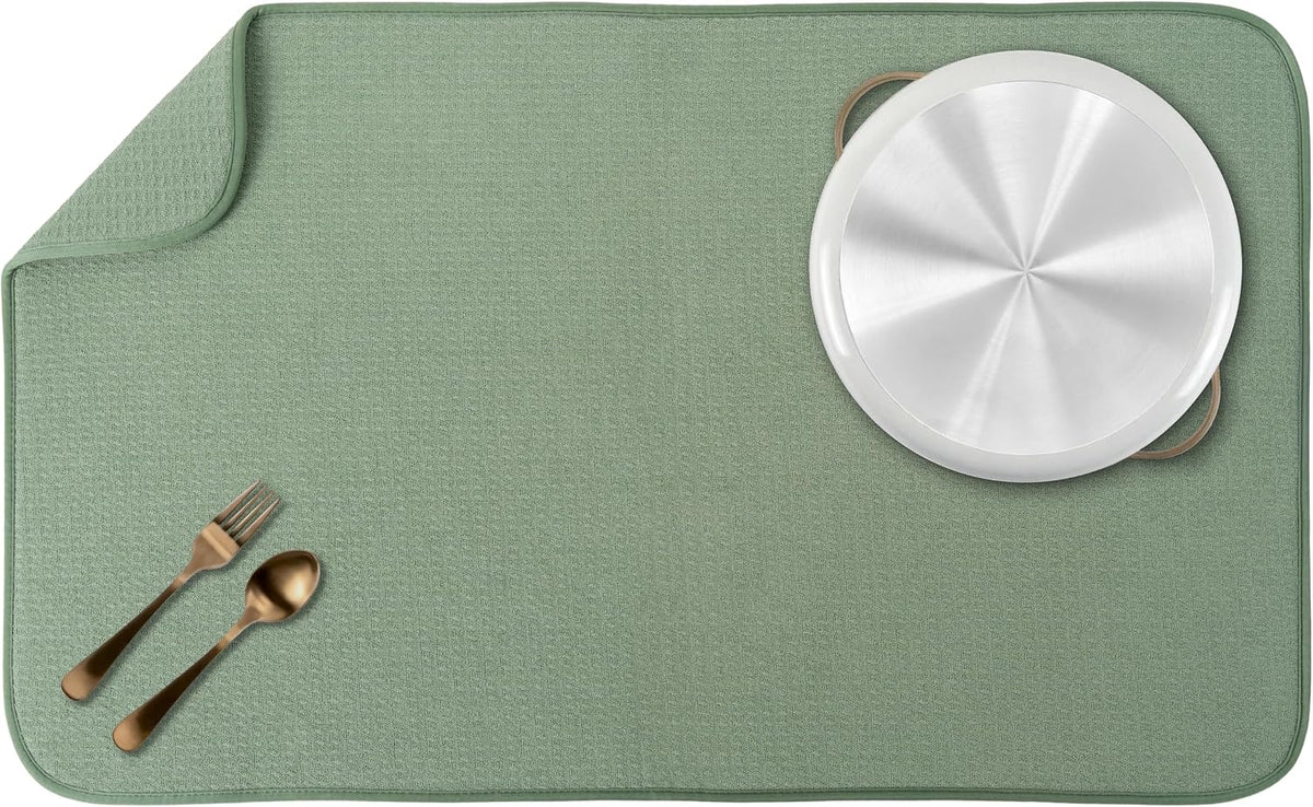 Dish Drying Mat, 18" x 30", Jumbo, Sage Green