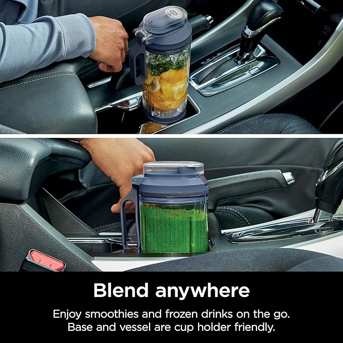 Ninja BC251NV Blast Max Personal Cordless Blender for Smoothies, Blend, Ice Crush, 22 oz. Twist & Go Vessel, Navy - Certified Refurbished