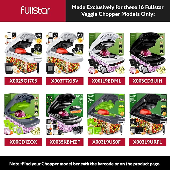 Fullstar Blade Replacement Set – Only Compatible with Select Fullstar Vegetable Chopper Models – 2pc Insert Set for Large Dice (Potatoes, Apples) & Small Dice (Onions, Tomatoes) – 3.9 x 4.4 inches