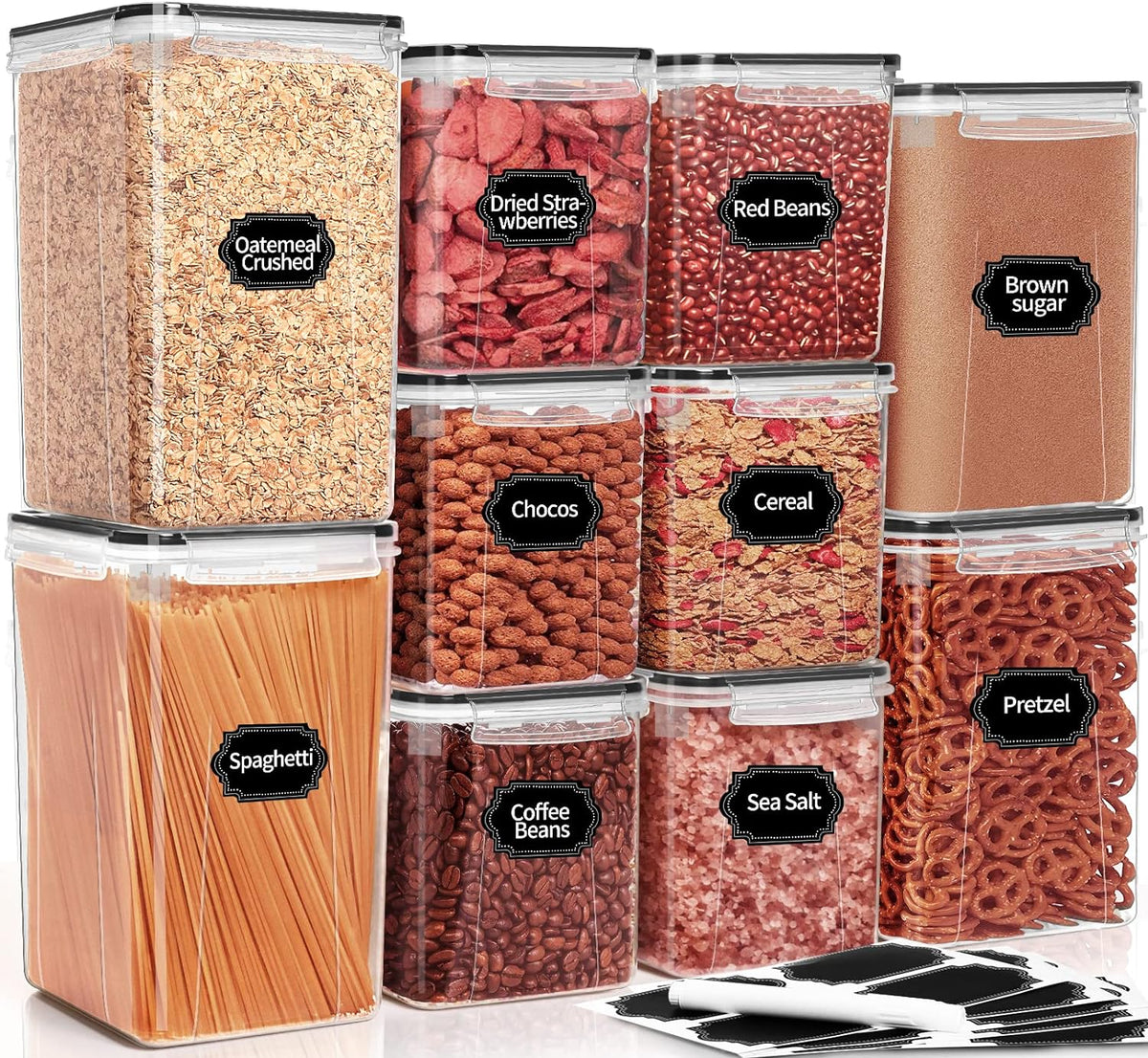 10 PCS Flour Sugar Storage Containers for Organizers and Storage