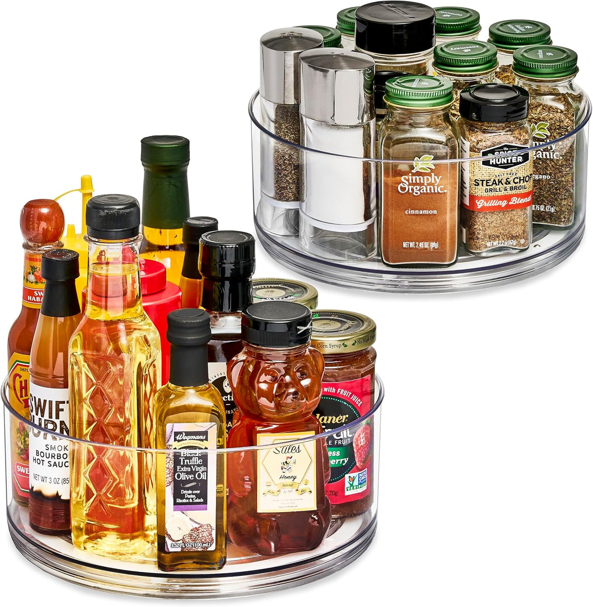 Lazy Susan Organizer, Clear Turntable Organizer (Tall 2 Pack)