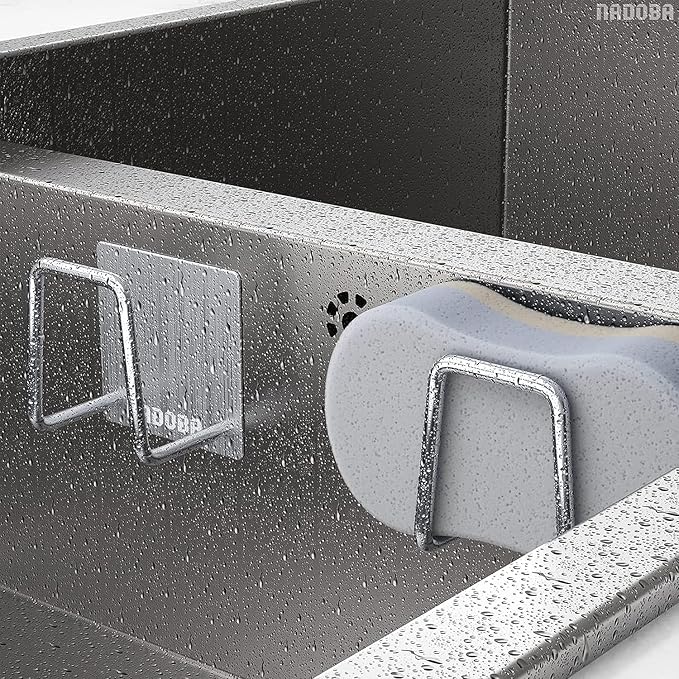 2-Pack Stainless Steel Sponge Holder for Kitchen Sink, Saves Counter Space – Compact Quick-Dry Kitchen Sink Sponge Holder – Easy Adhesive Install, Rust-Resistant | Fits Metal, Glass, Ceramic & Tile