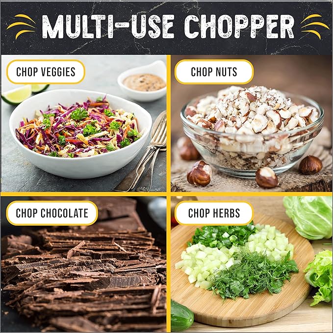 Checkered Chef Salad Chopper Tool, Mezzaluna Knife Stainless Steel Vegetable Rocker