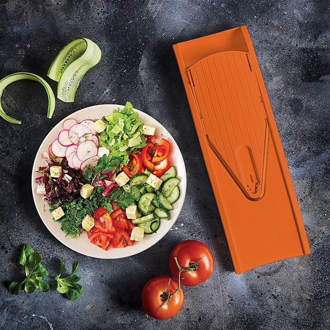 BORNER V Mandoline Slicer Kitchen V1 ClassicLine Starter Set | Vegetable Grater Börner - Quality Made in Germany, Color:Orange