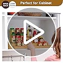 Spice Rack Organizer for Cabinet, 3-Tier Expandable Bamboo Shelf
