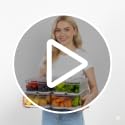 6 Pack Clear Fridge Organizer Bins with Drain Trays - Stackable