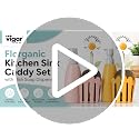 Florganic Kitchen Sink Caddy Set with Dish Soap Dispenser - Pink