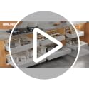 4 Pack Expandable Pull Out Cabinet Organizer 21"Deep With Raising Pad for Framed Cabinets,Upgrade 3 Slide Rails Slide Out Drawers,No Drill Roll Out Shelves,Adjustable Width 12.1"-20.4" White