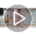 Pink Rotating Spice Rack with 16 Empty Jars and Labels
