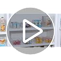 8 Pack Food Storage Organizer Bins, Clear Plastic, 4 Compartments