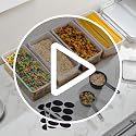 Large Airtight Food Storage Containers with Lids Set of 4 3.2L - 102 fl. oz Pasta storage Containers, BPA Free Plastic Spaghetti container - Air Tight Canisters for Kitchen Pantry Organization